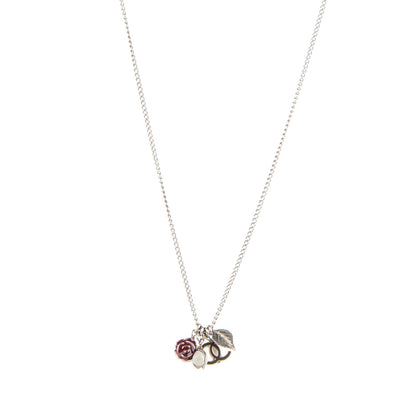 Chanel Enamel CC Charm Necklace Silver 1 of 5