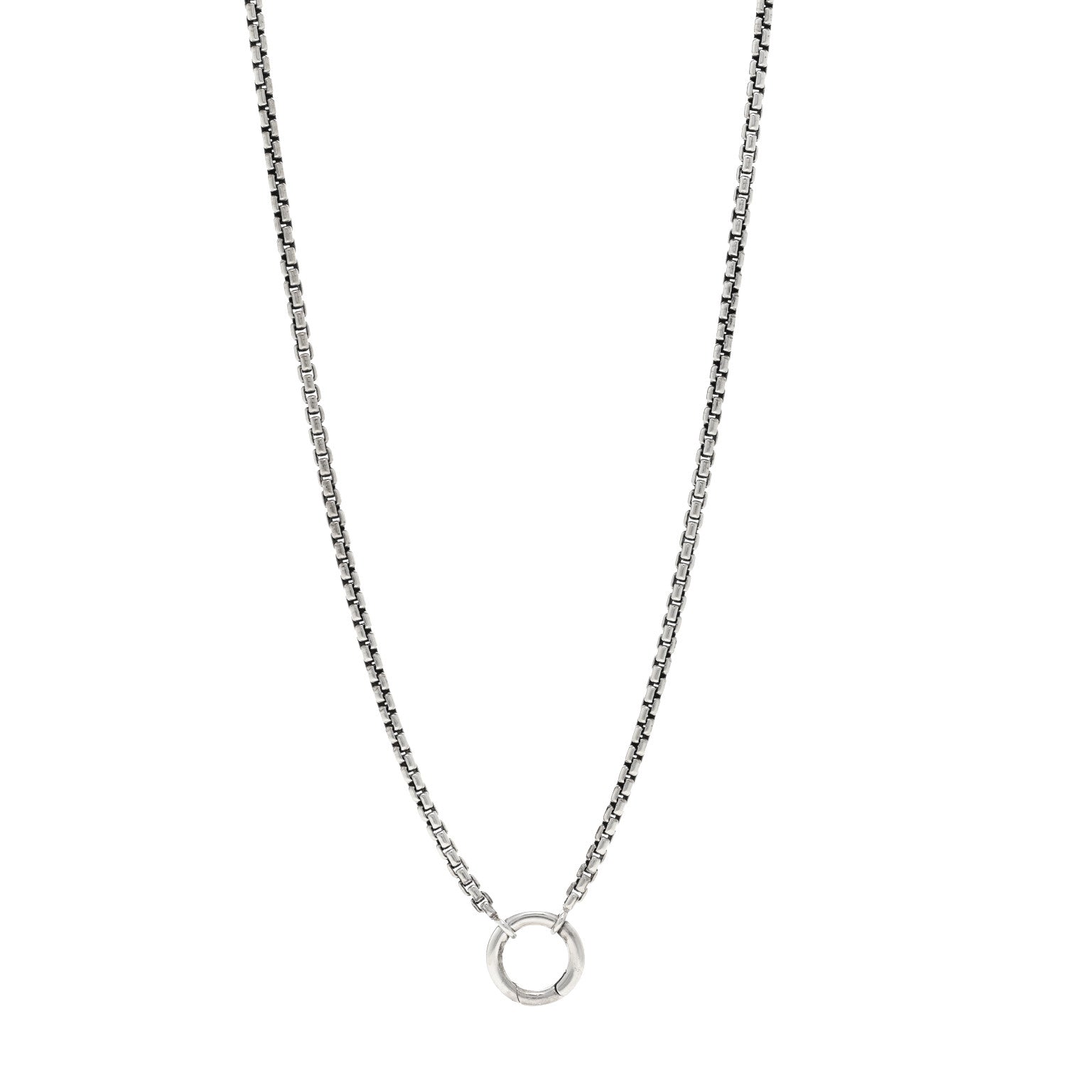 David Yurman Sterling Silver 2.7mm Smooth Amulet Vehicle Box Chain Necklace 1 of 4