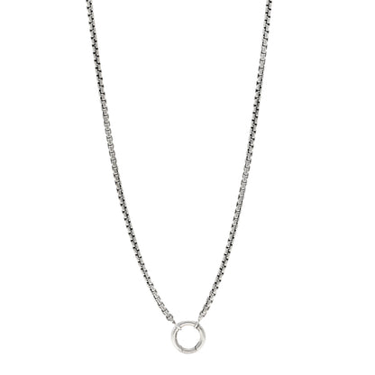 David Yurman Sterling Silver 2.7mm Smooth Amulet Vehicle Box Chain Necklace 1 of 4