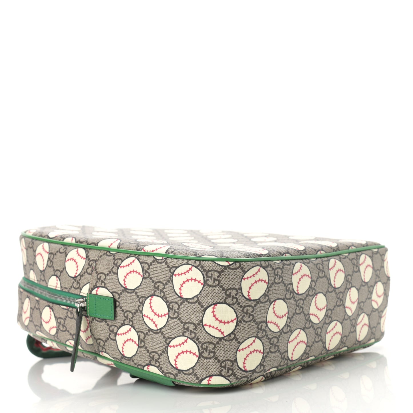 GG Supreme Monogram Baseballs Web Childrens Backpack Green