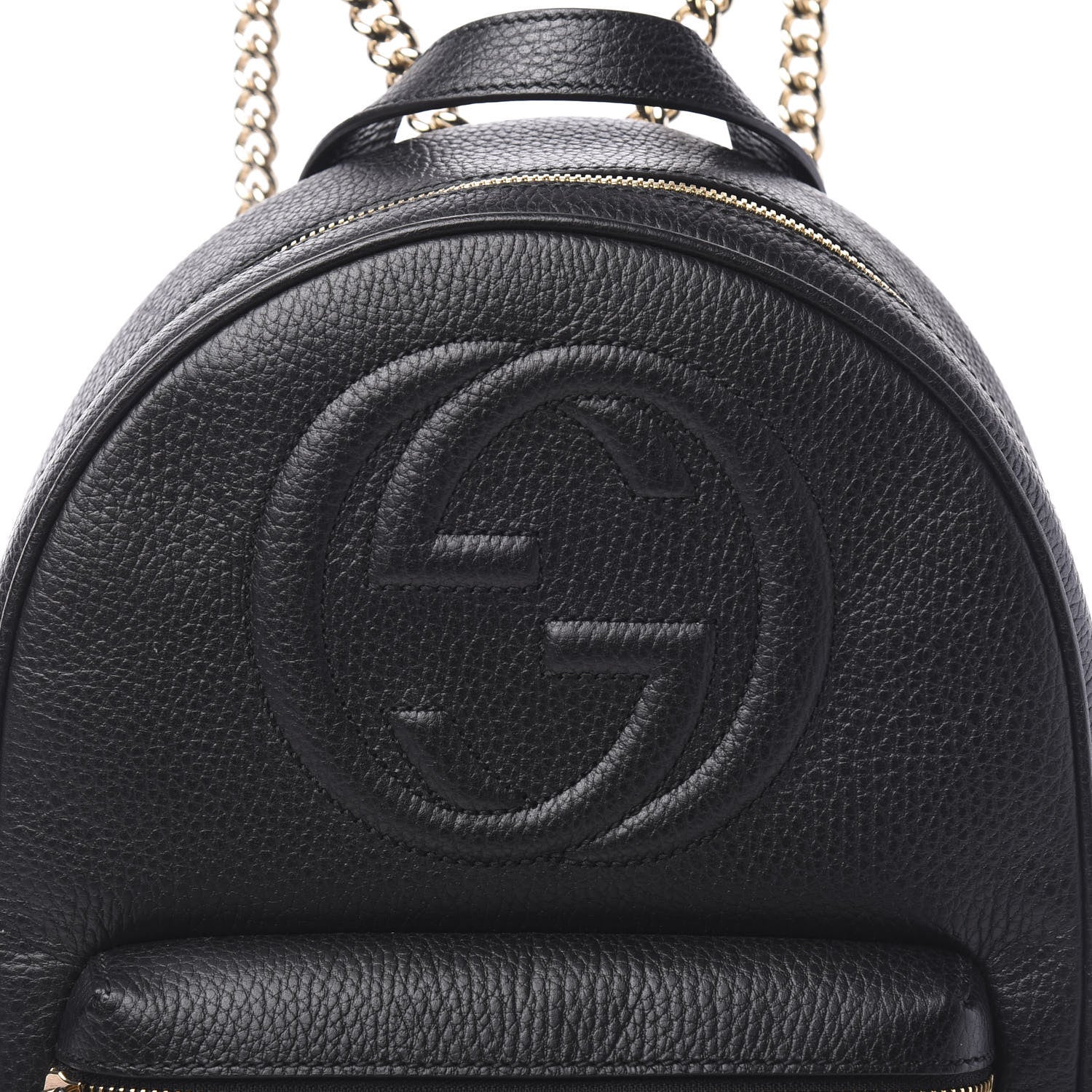 Gucci Pebbled Calfskin Soho Chain Backpack Black 9 of 9