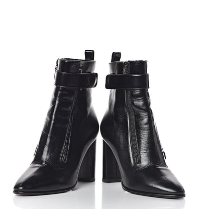 Saint Laurent Moroder Calfskin Loulou 95 Ankle Zip Booties 35.5 Black 6 of 17