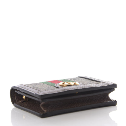 Gucci GG Supreme Monogram Web Ophidia Card Case Beige New Acero 3 of 9