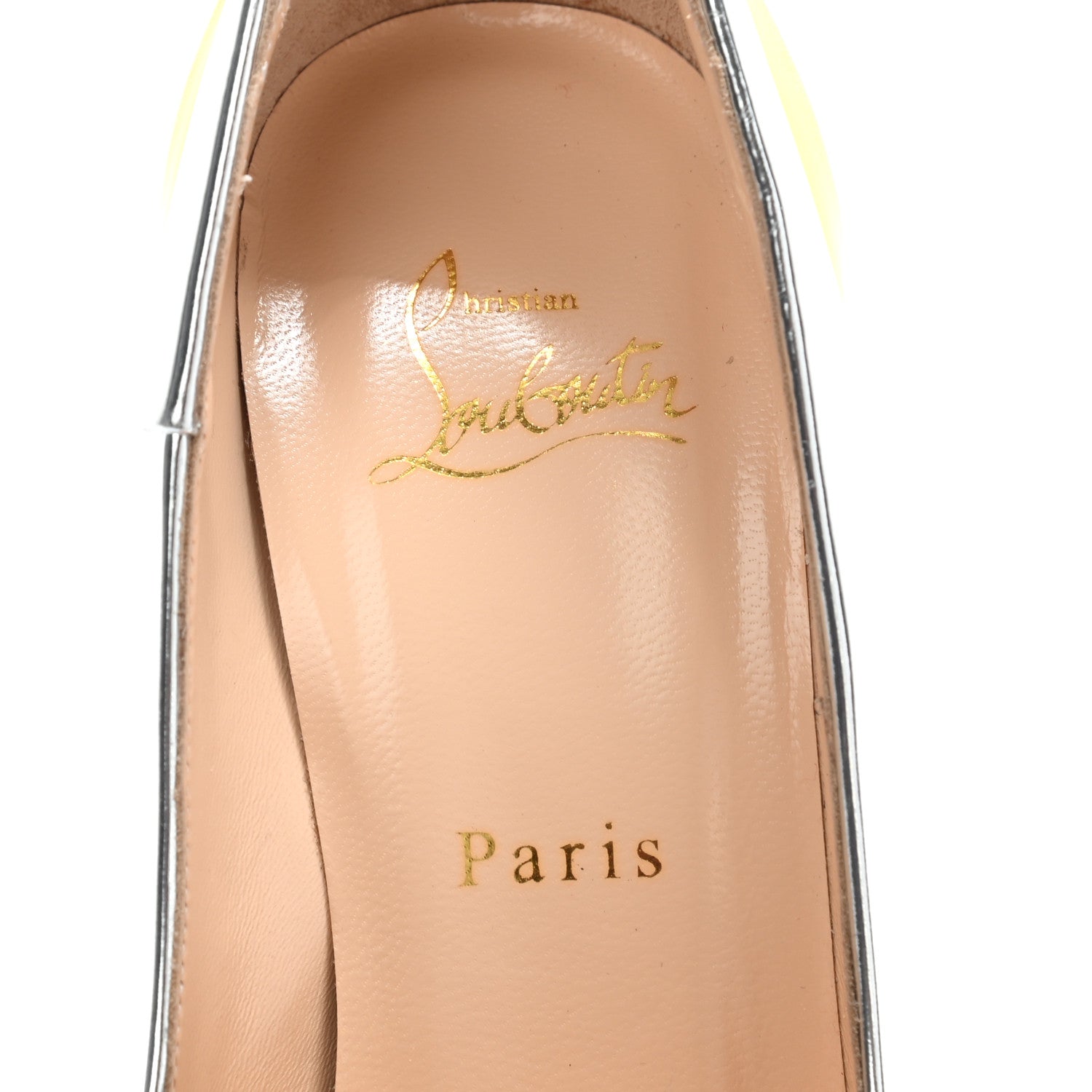 Christian Louboutin Nappa Patent Veau Mirror Eklectica 120 Pumps 37 Silver 7 of 14