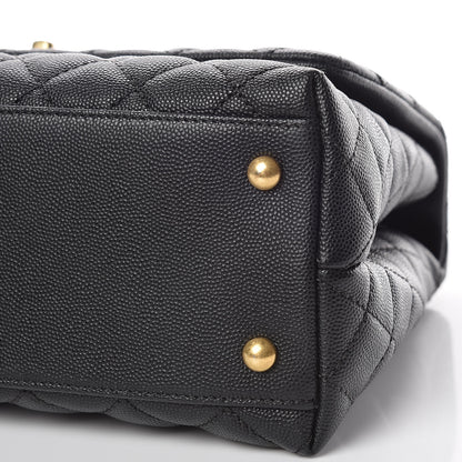 Chanel Caviar Quilted Small Coco Handle Flap Black 9 of 10