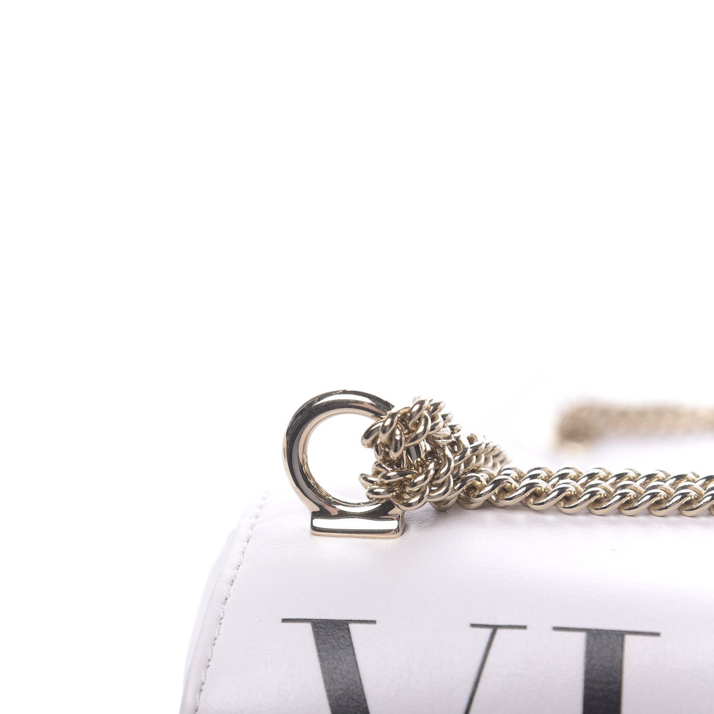 Calfskin VLTN Small Shoulder Bag White