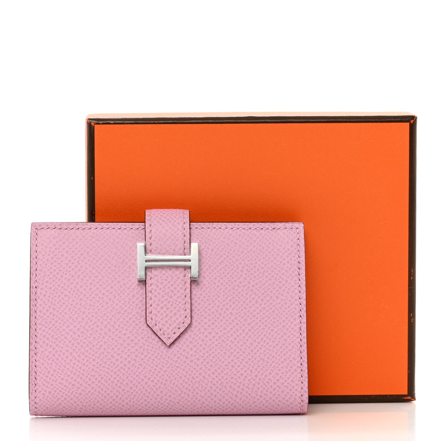 Hermes Epsom Bearn Card Holder Wallet Mauve Sylvestre 6 of 6