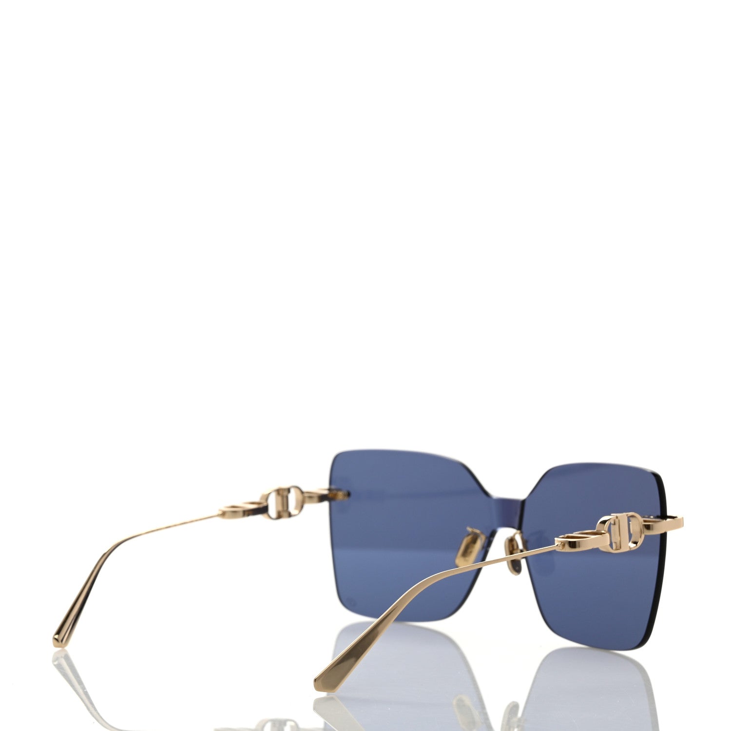 Christian Dior Metal CD Chain M1U Shield Sunglasses Gold Dark Blue 4 of 8