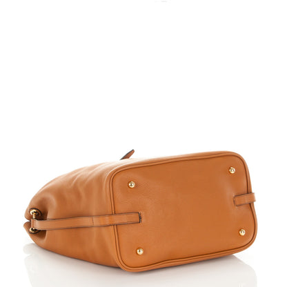 Burberry Grainy Calfskin Medium Sycamore Hobo Saddle Brown 4 of 8