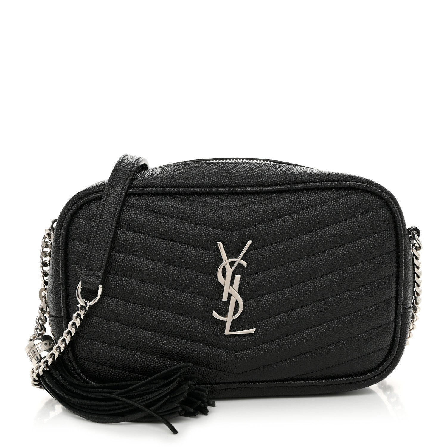 Saint Laurent Grain De Poudre Matelasse Monogram Mini Lou Camera Bag Black 1 of 10
