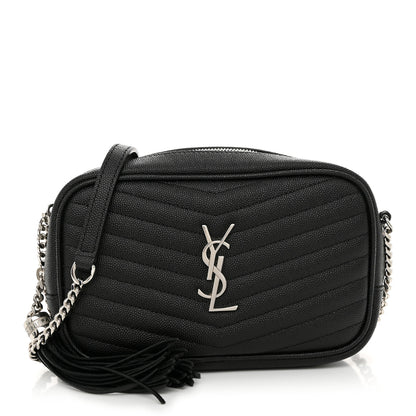 Saint Laurent Grain De Poudre Matelasse Monogram Mini Lou Camera Bag Black 1 of 10