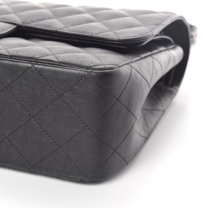 Chanel Crumpled Calfskin Quilted Jumbo Double Flap So Black 9 of 15