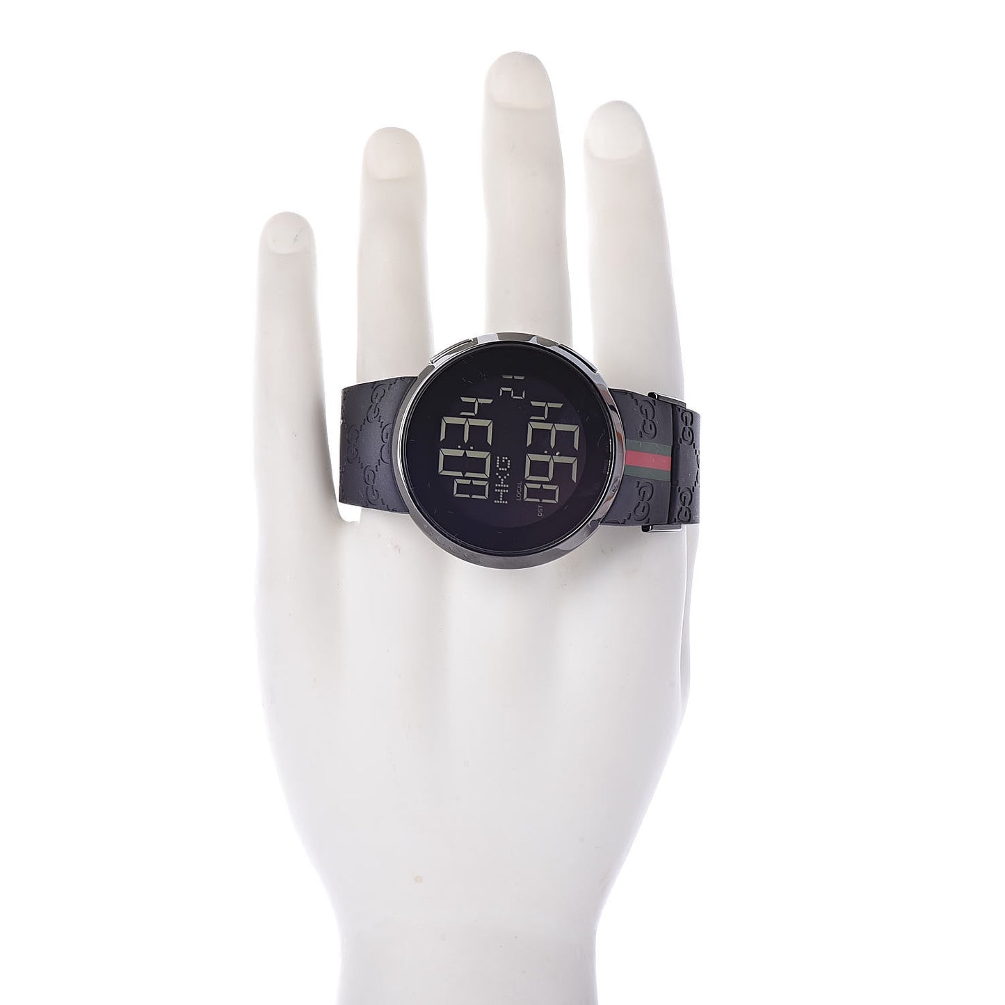 Stainless Steel Rubber 45mm Digital I-Gucci Web Watch Black