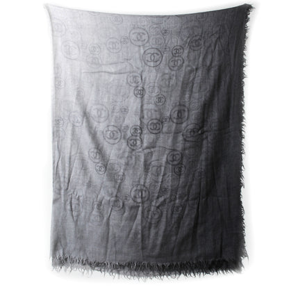 Chanel Cashmere CC Fringe Scarf Grey 2 of 4