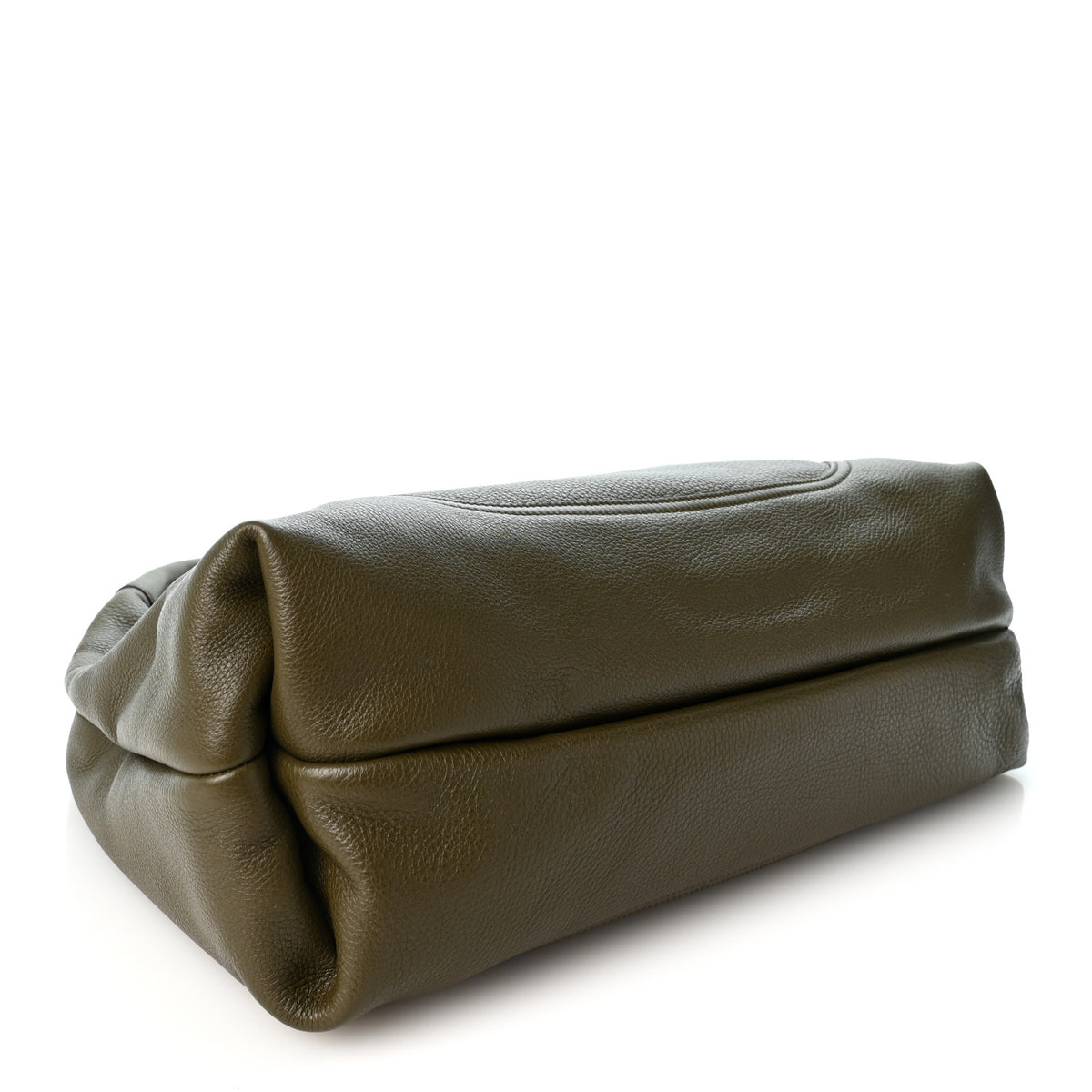 Grained Calfskin Softbit Maxi Shoulder Bag Forest Green