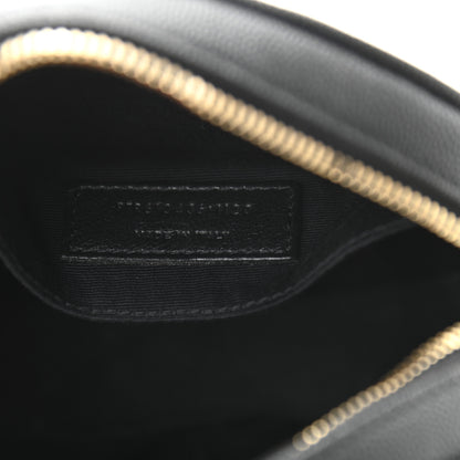 Saint Laurent Grain De Poudre Matelasse Chevron Quilted Round Vinyle Camera Bag Black 7 of 10
