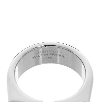 Hermes Stainless Steel Lacquer Etrier Ring  58 8.25 Black 4 of 4