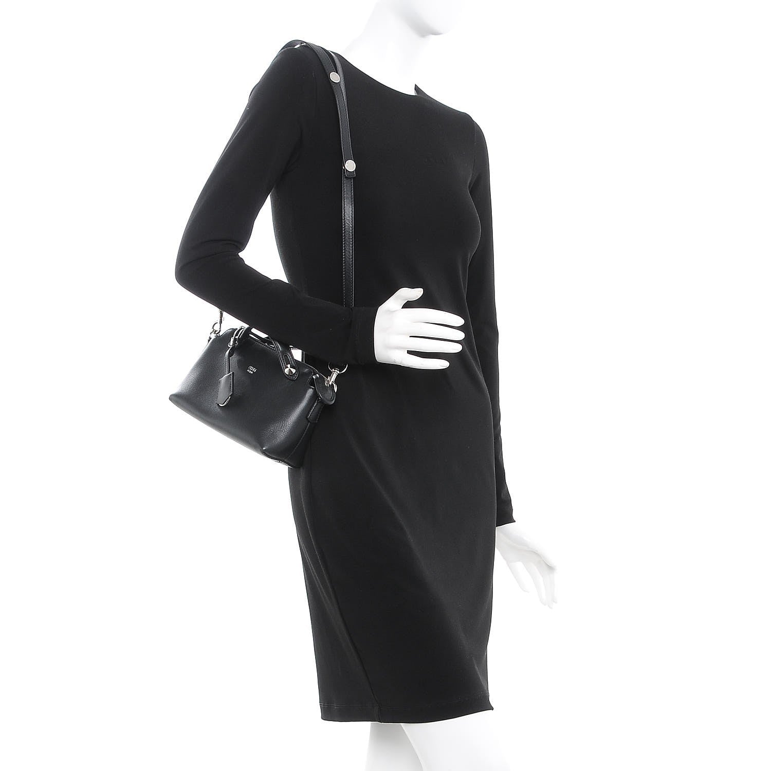 Fendi Vitello Dolce Mini By The Way Boston Bag Black 2 of 7