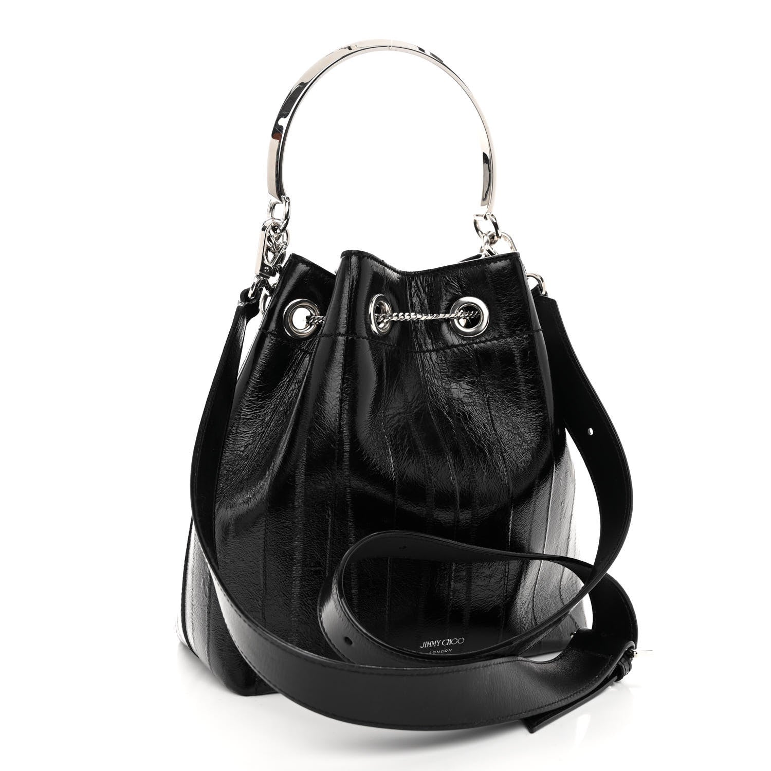 Jimmy Choo Eelskin Bon Bon Bag Bucket Bag Black 3 of 9