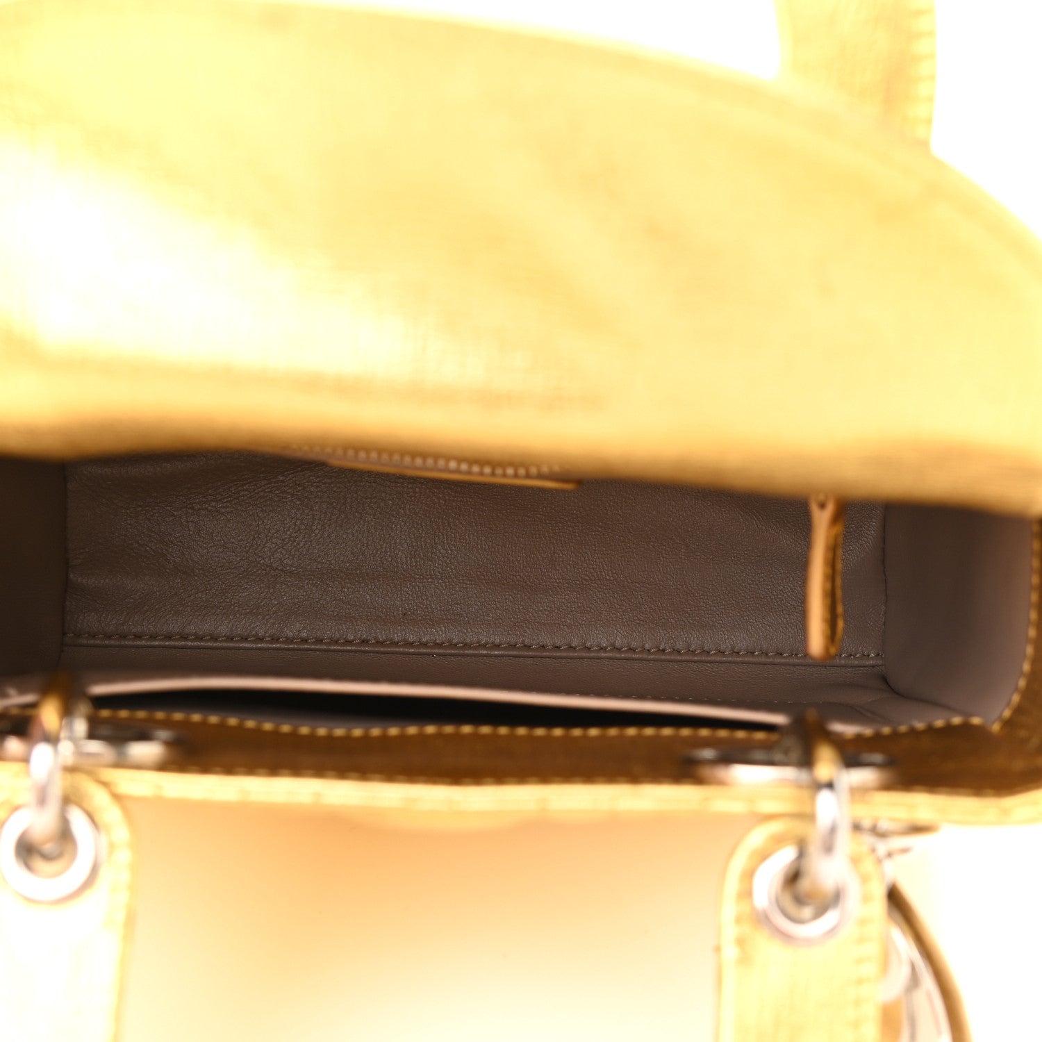 Christian Dior Metallic Grained Calfskin Cannage Small Lucky Badges My Lady Dior Gold 5 of 13