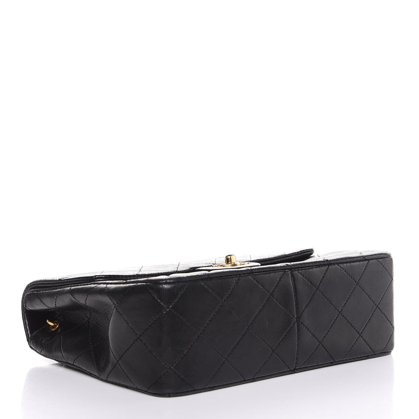 Lambskin Quilted Mini Square Flap Black