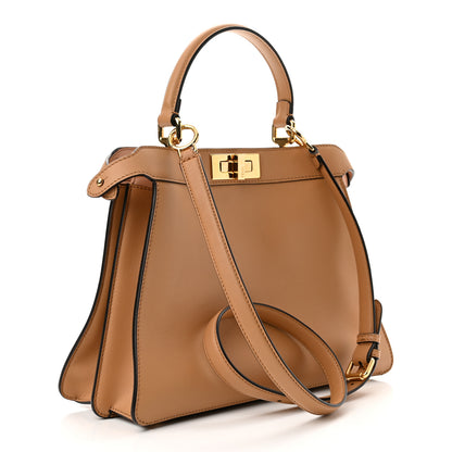 Fendi Vitello Seta Shiny Nappa Medium Peekaboo I SEE U Satchel Miele Scuro Light Rose 3 of 10