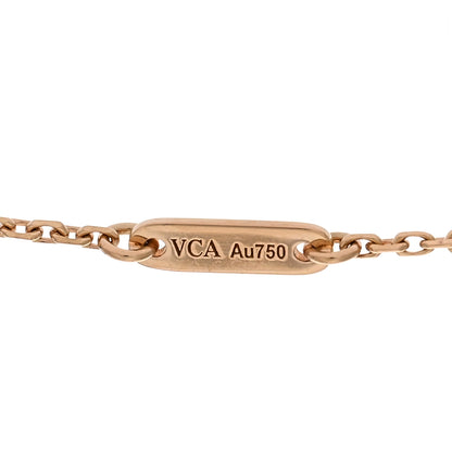 Van Cleef & Arpels 18K Rose Gold Carnelian Sweet Alhambra Pendant Necklace 5 of 6