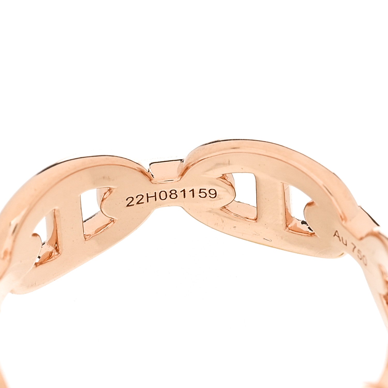 Hermes 18K Rose Gold PM Chaine D'Ancre Enchainee Ring 52 6 7 of 8