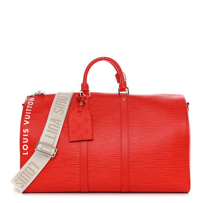 Louis Vuitton Epi Keepall Bandouliere 50 Vermillion Red 1 of 8