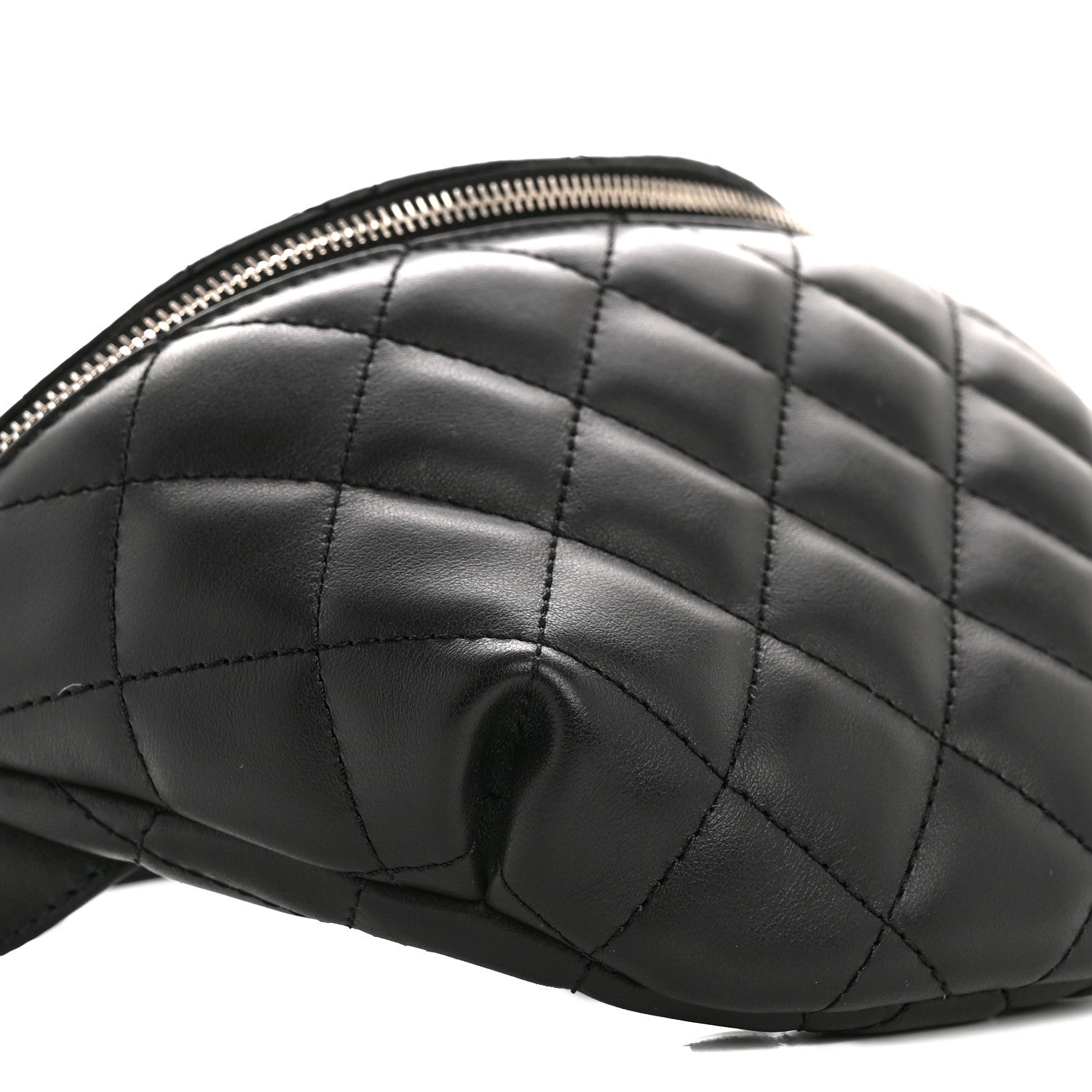 Chanel Calfskin Quilted Uniform Waist Belt Bag Black 9 of 10