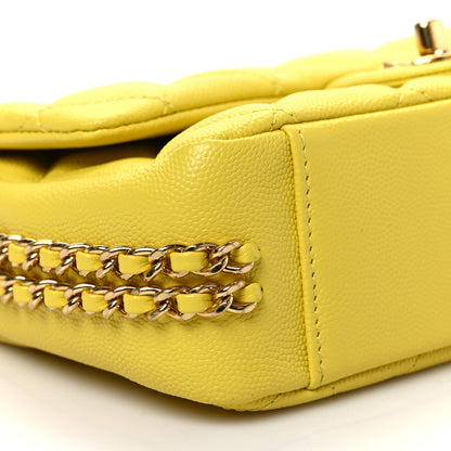 Chanel Caviar Quilted Mini CC You Flap Yellow 8 of 9