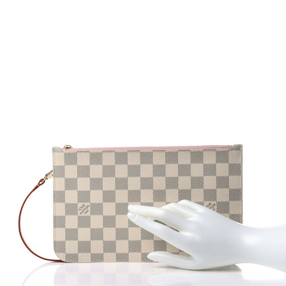 Louis Vuitton Damier Azur Neverfull MM GM Pochette Rose Ballerine 2 of 9