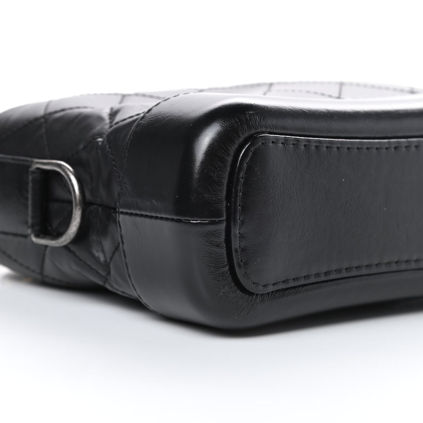 Aged Calfskin Quilted Small Gabrielle Hobo Black