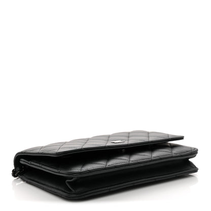 Chanel Pearly Lambskin Quilted Wallet On Chain WOC So Black 4 of 12