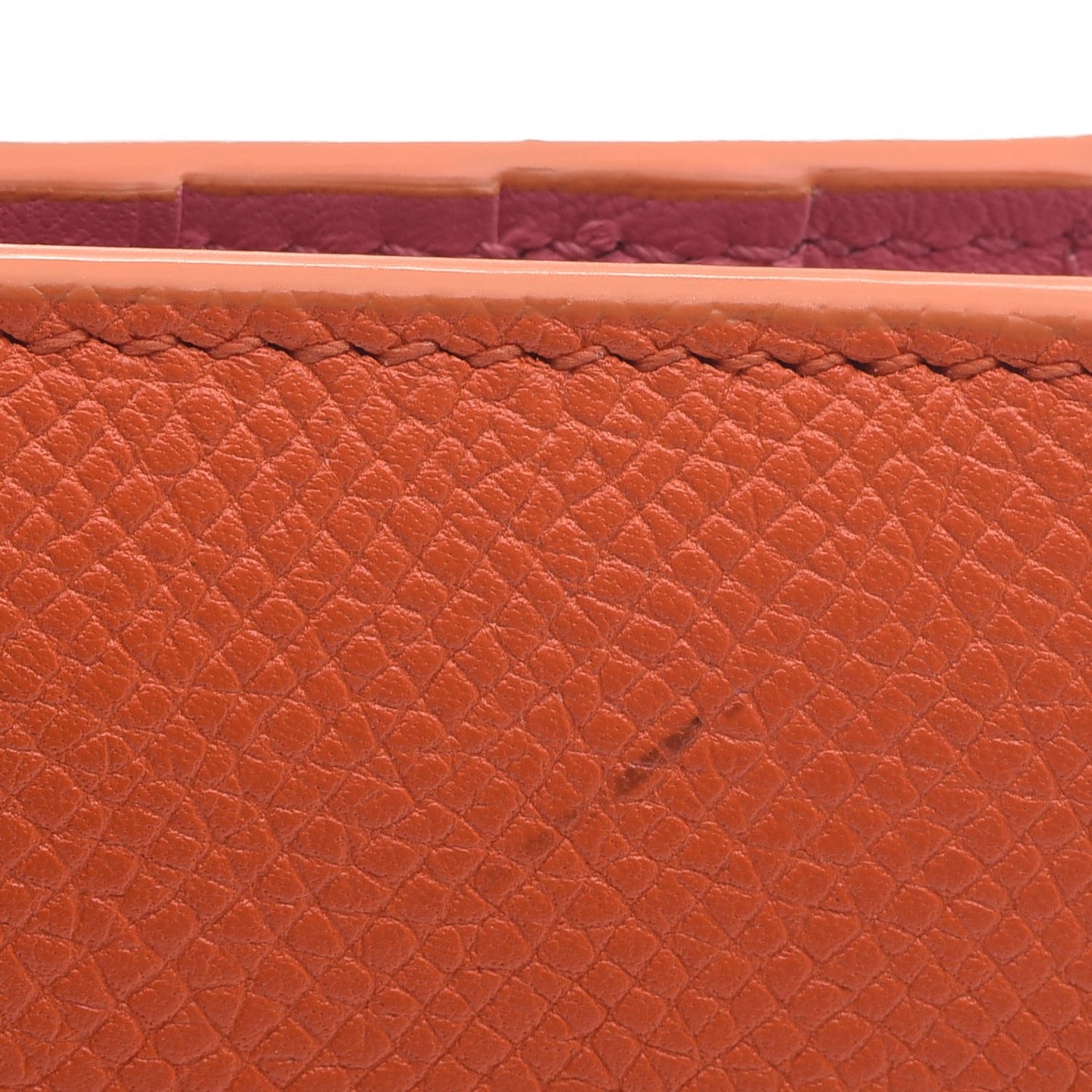 Grained Calfskin Medium Multifunction Strap Wallet Orange