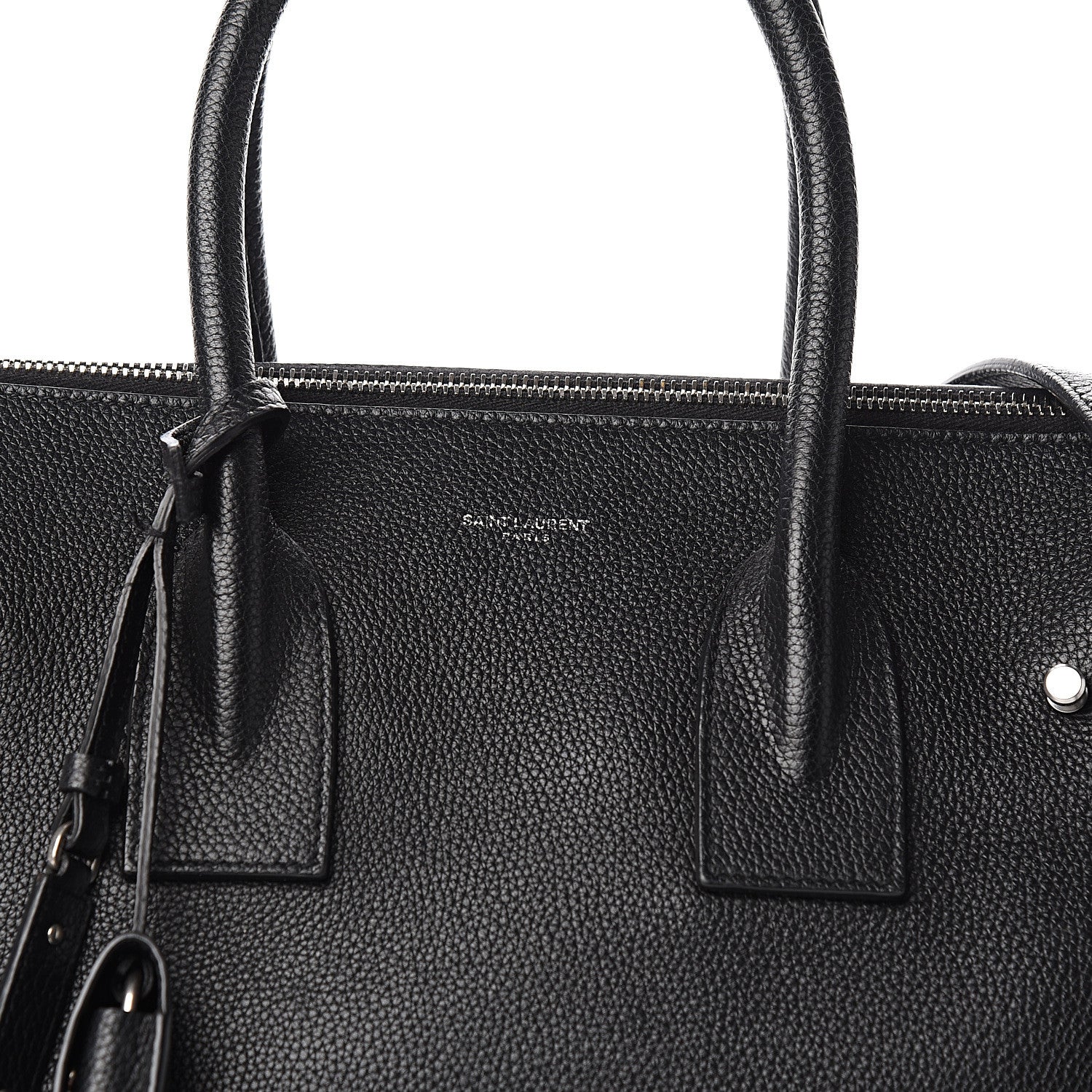 Saint Laurent Grained Calfskin Small Supple Sac De Jour Duffle Black 10 of 10