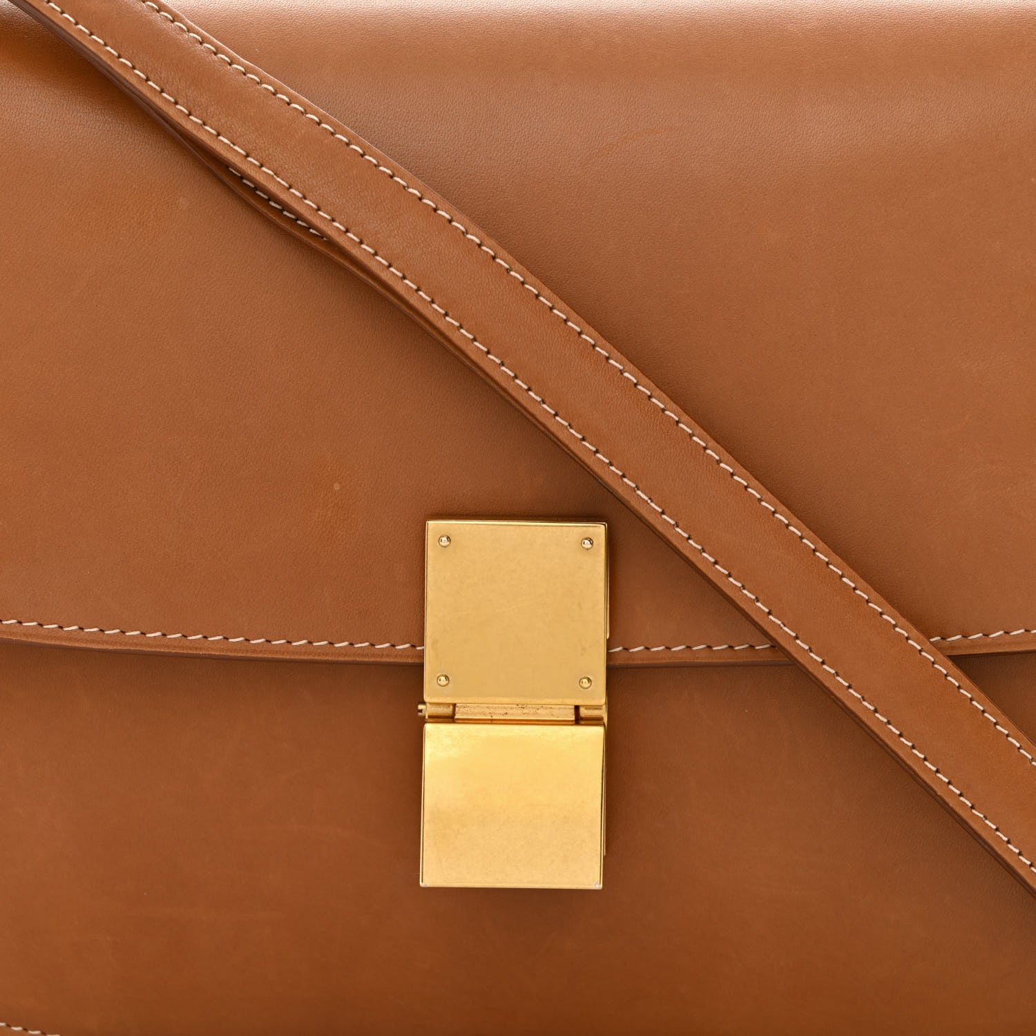 Celine Natural Calfskin Medium Classic Box Flap Bag Tan 9 of 11