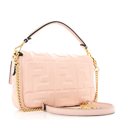 Fendi Nappa FF 1974 Embossed Mini Baguette Rosa Confetto 3 of 11