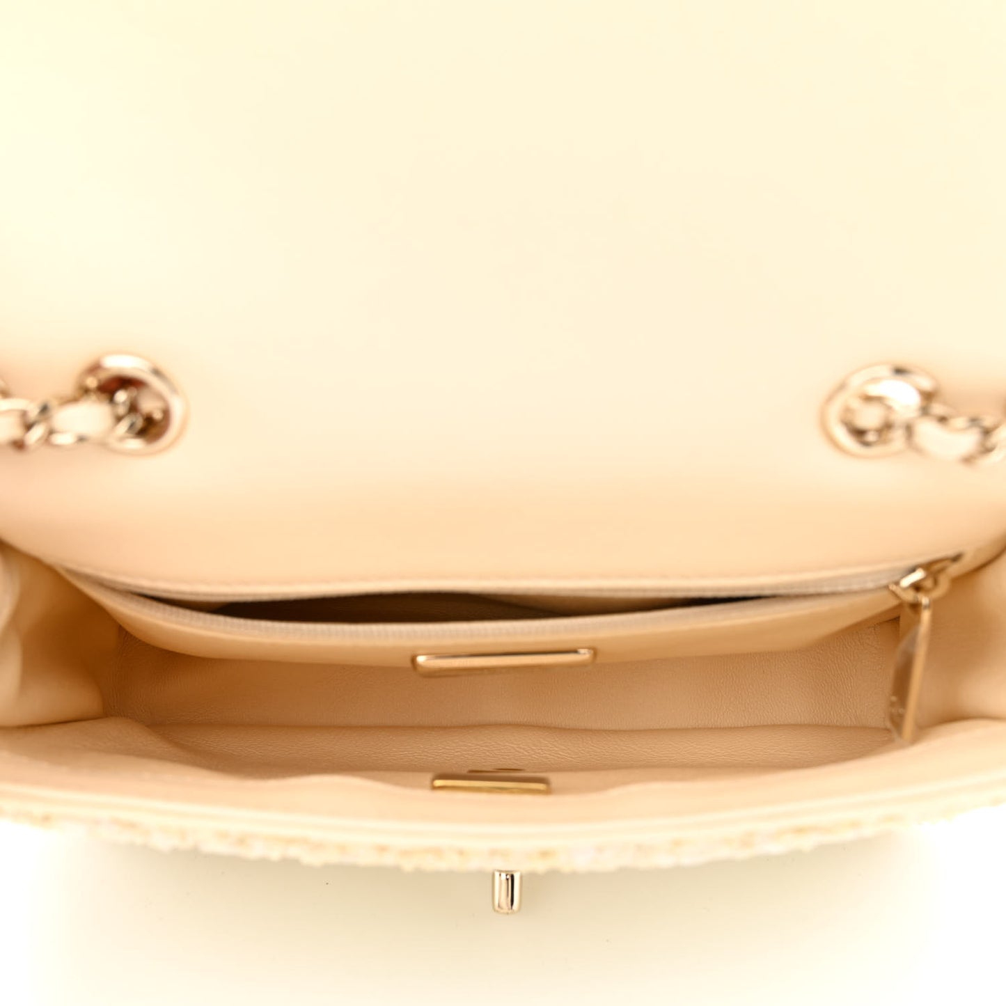 Shaded Sequin Mini Flap Light Green White Ecru