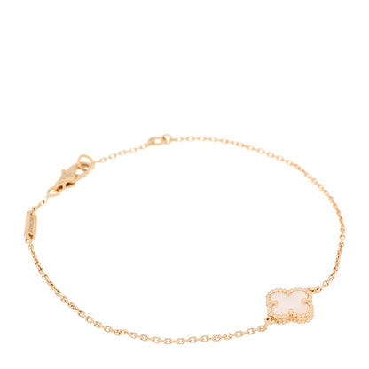 Van Cleef & Arpels 18K Yellow Gold Mother of Pearl Sweet Alhambra Bracelet 1 of 7