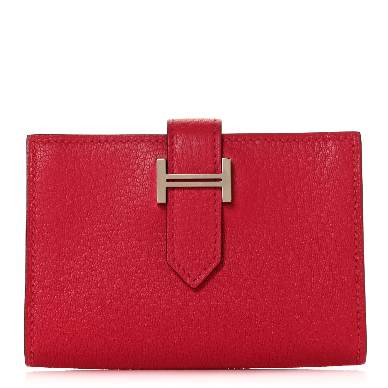 Hermes Chevre Mysore Bearn Card Holder Wallet Rose Extreme 1 of 9
