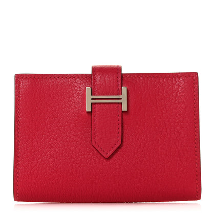 Hermes Chevre Mysore Bearn Card Holder Wallet Rose Extreme 1 of 9
