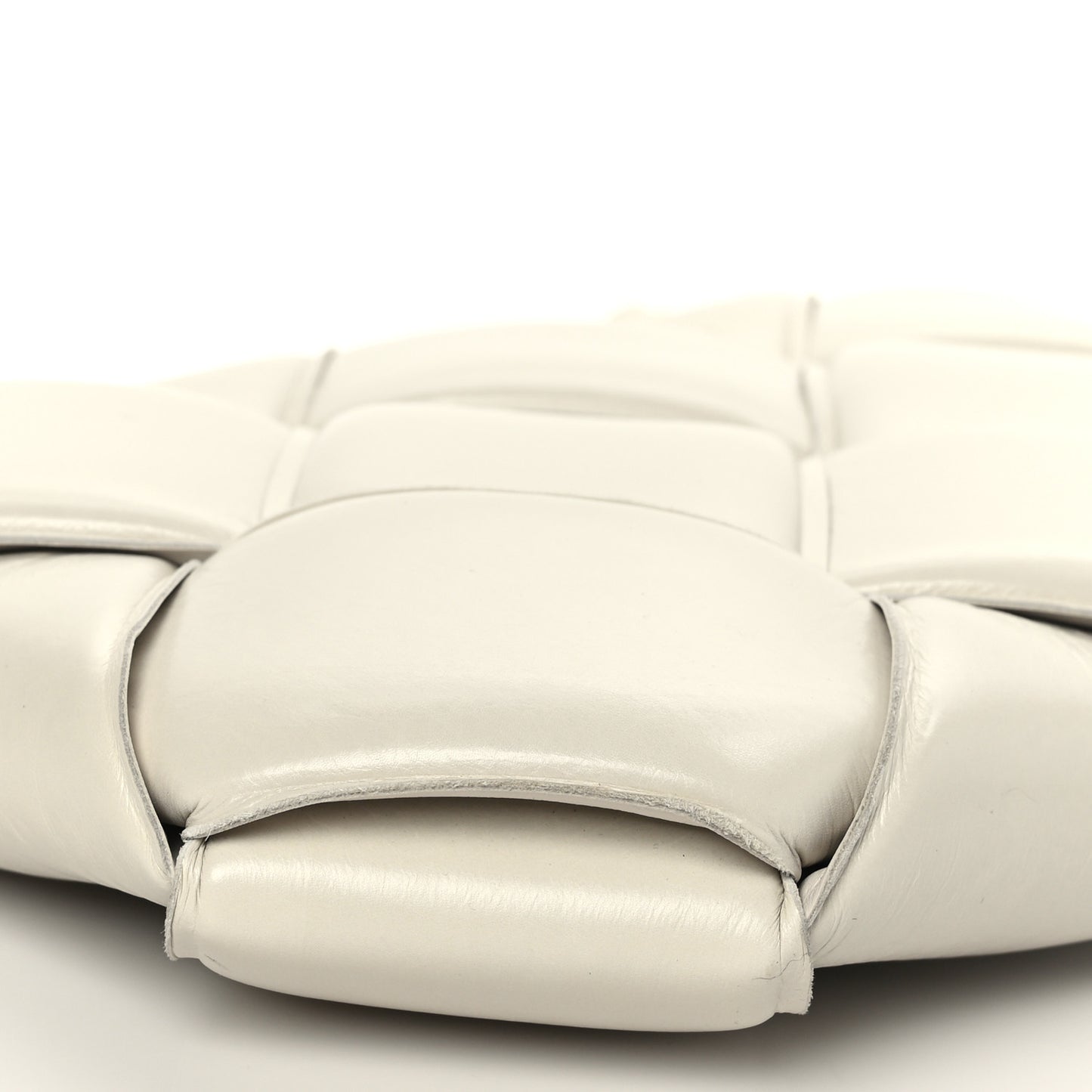 Paper Calfskin Maxi Intrecciato Padded Pouch Clutch Plaster