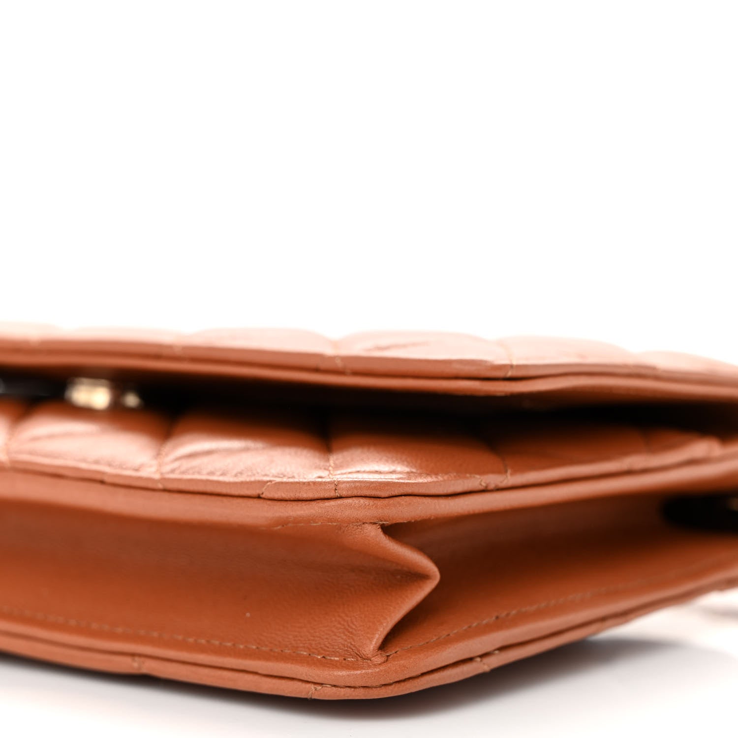 Chanel Lambskin Quilted Wallet On Chain WOC Camel 11 of 12