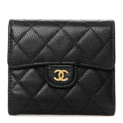 Chanel Caviar Quilted Compact Flap Wallet Black 1 of 10