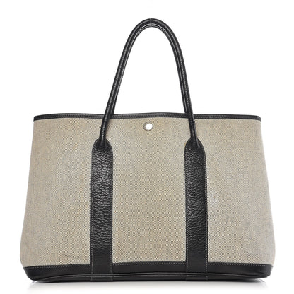 Hermes Buffle Skipper Toile Garden Party 36 MM Tote Black 1 of 11
