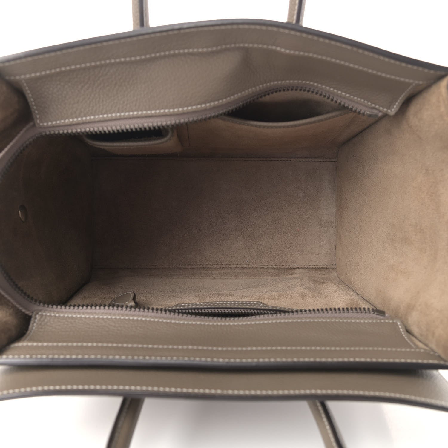 Celine Drummed Calfskin Micro Luggage Souris 4 of 4