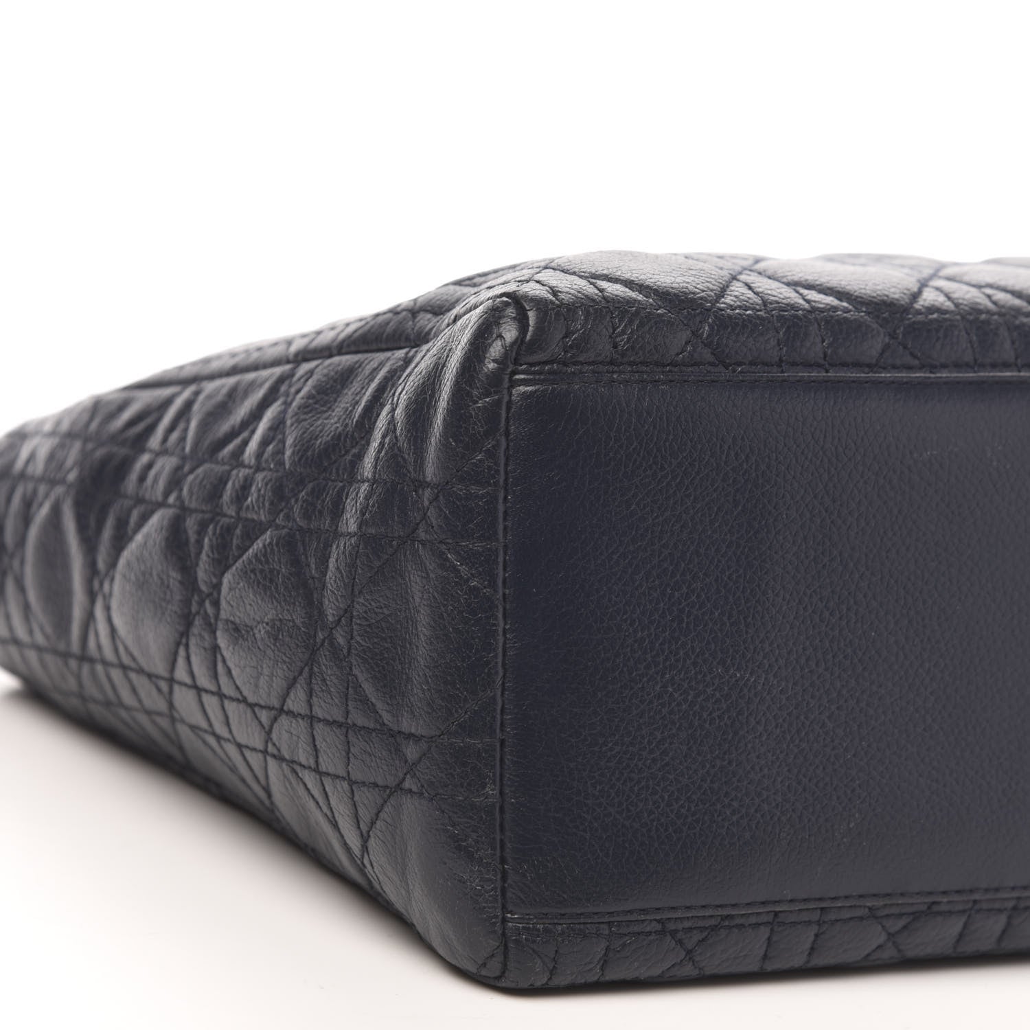 Christian Dior Grained Calfskin Cannage Medium Supple Lady Dior Navy 8 of 13