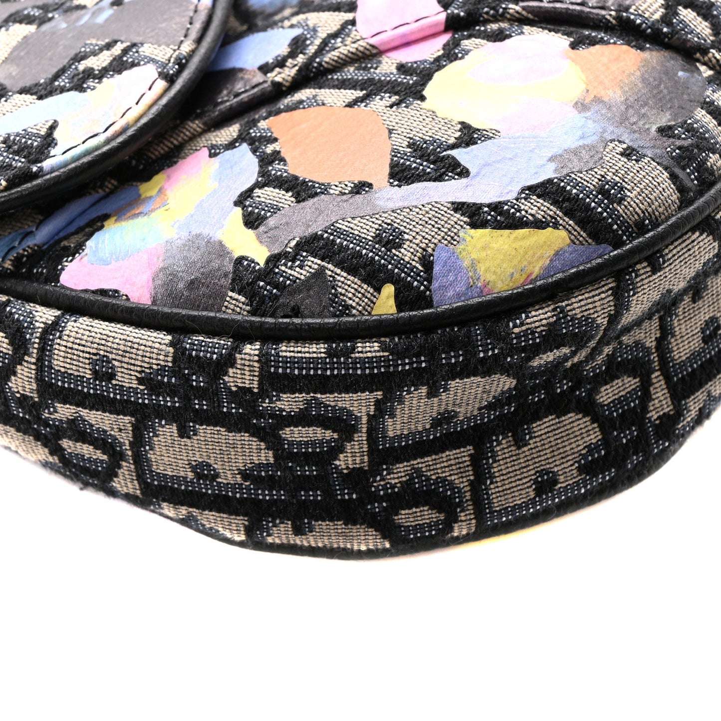 X ALEX FOXOTN Oblique Floral Print Mens Saddle Bag Blue Multicolor