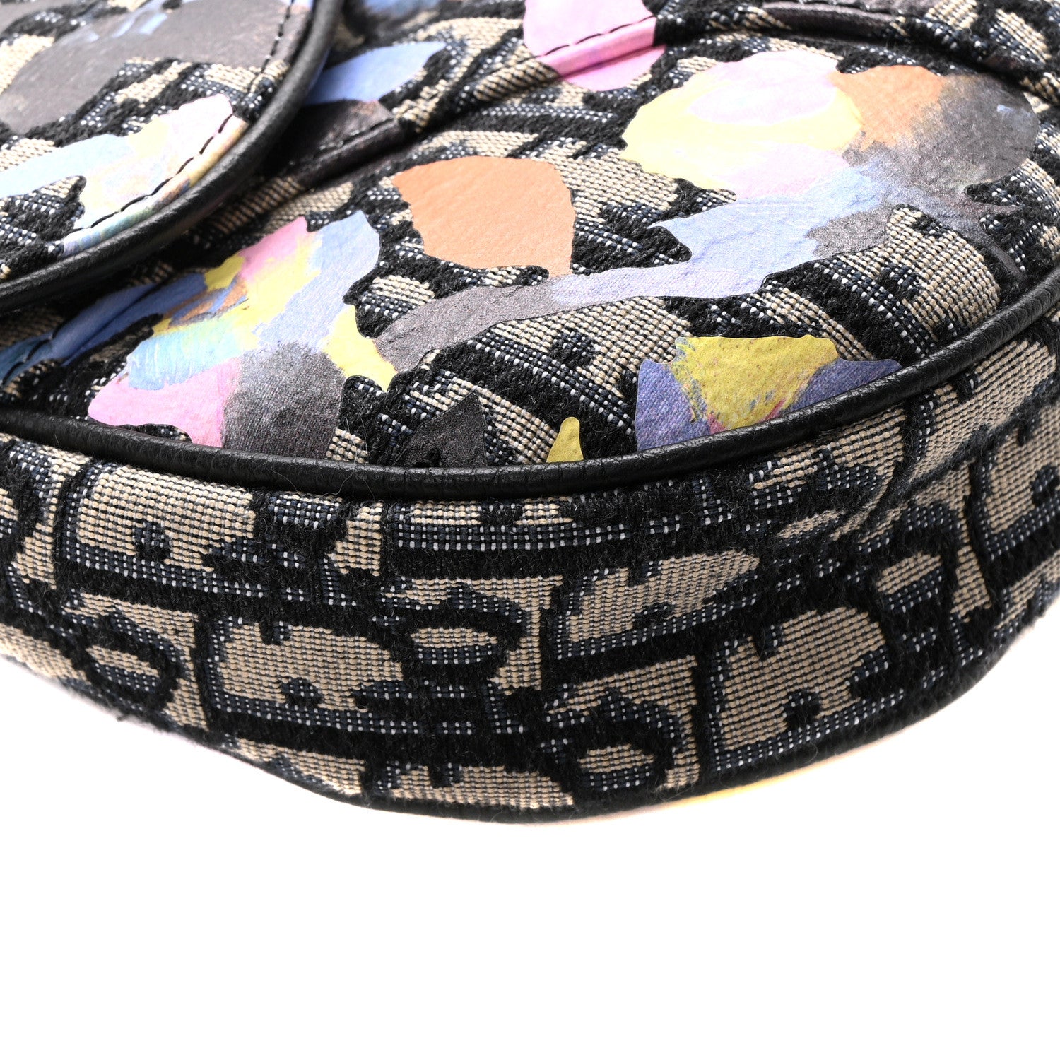 Christian Dior X ALEX FOXOTN Oblique Floral Print Mens Saddle Bag Blue Multicolor 9 of 10